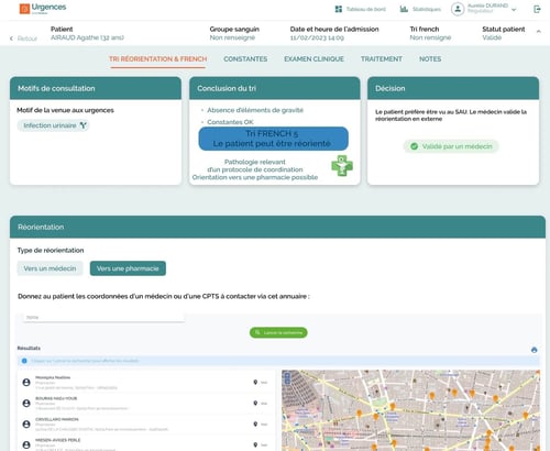 Réorientation vers une pharmacie autorisée à réaliser le protocole de coopération Cystite
