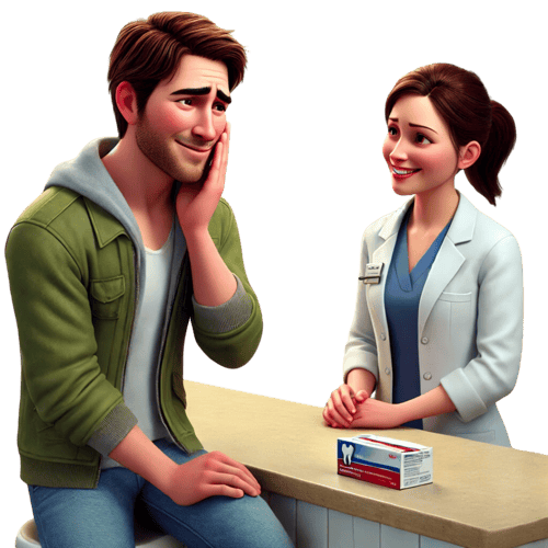 personnages-medecin-patient-mal-dent-douleur-pharmacie