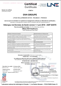 Les logiciels Citana, Medana, Prevana d'Anamnèse, sont hébergés chez OVH qui est HDS