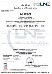 Les logiciels Citana, Medana, Prevana d'Anamnèse, sont hébergés chez OVH qui est ISO 27001