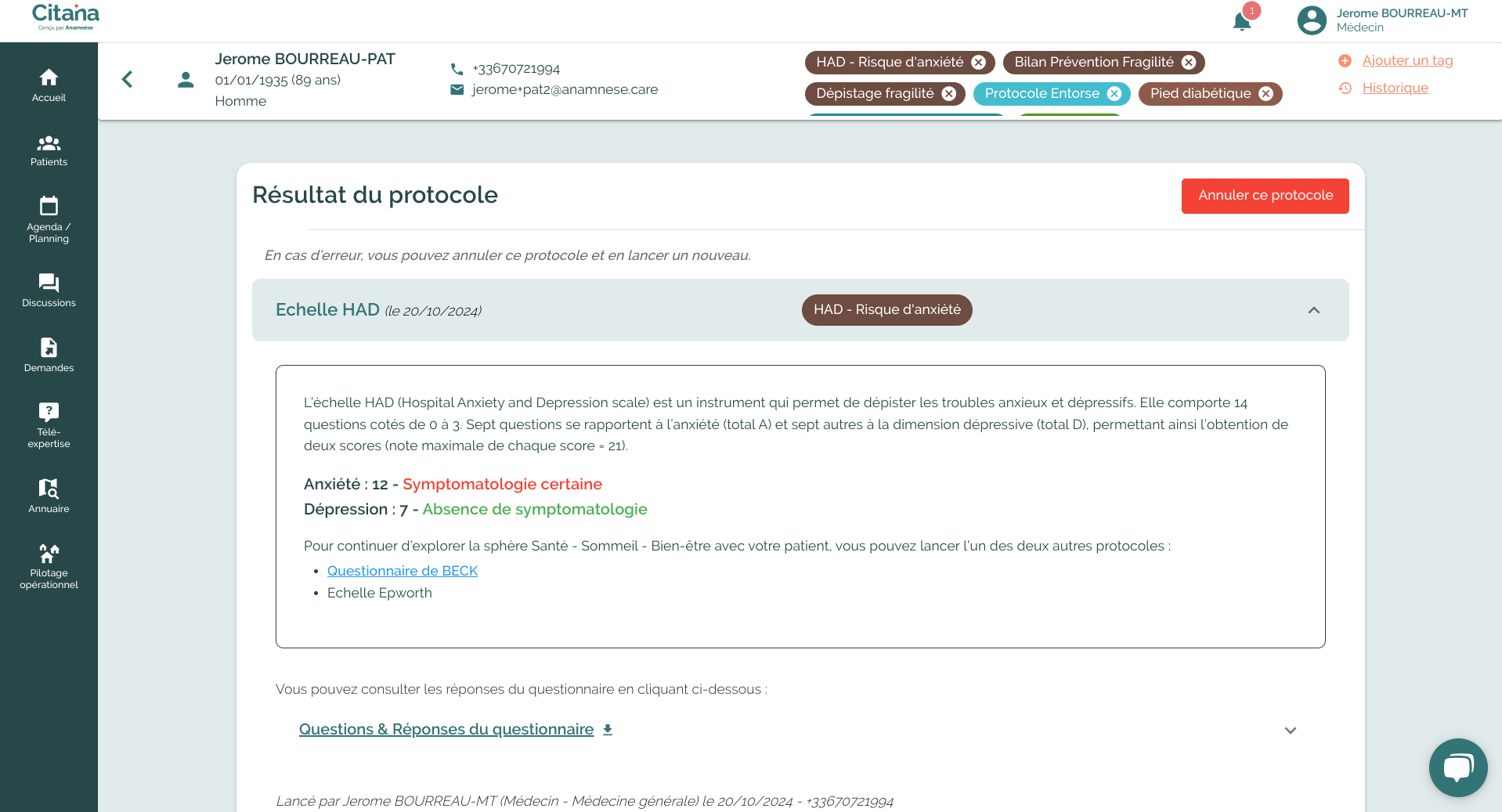 ecran-CITANA-depistage-fragilite-HAD-resultat
