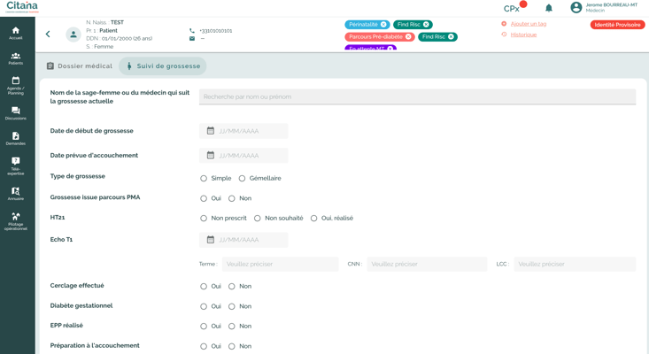 CITANA Dossier médical - parcours périnatalité, suivi de gorssess