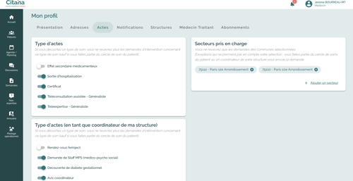 CITANA-Actes: vous permet d'indiquer quels sont les actes que vous acceptez de prendre en charge lors d'une demande d'intervention, ou pas, afin de gagner du temps et faire gagner du temps à vos confsoeurs et confrères qui cherchent la bonne prise en charge pour leur patient