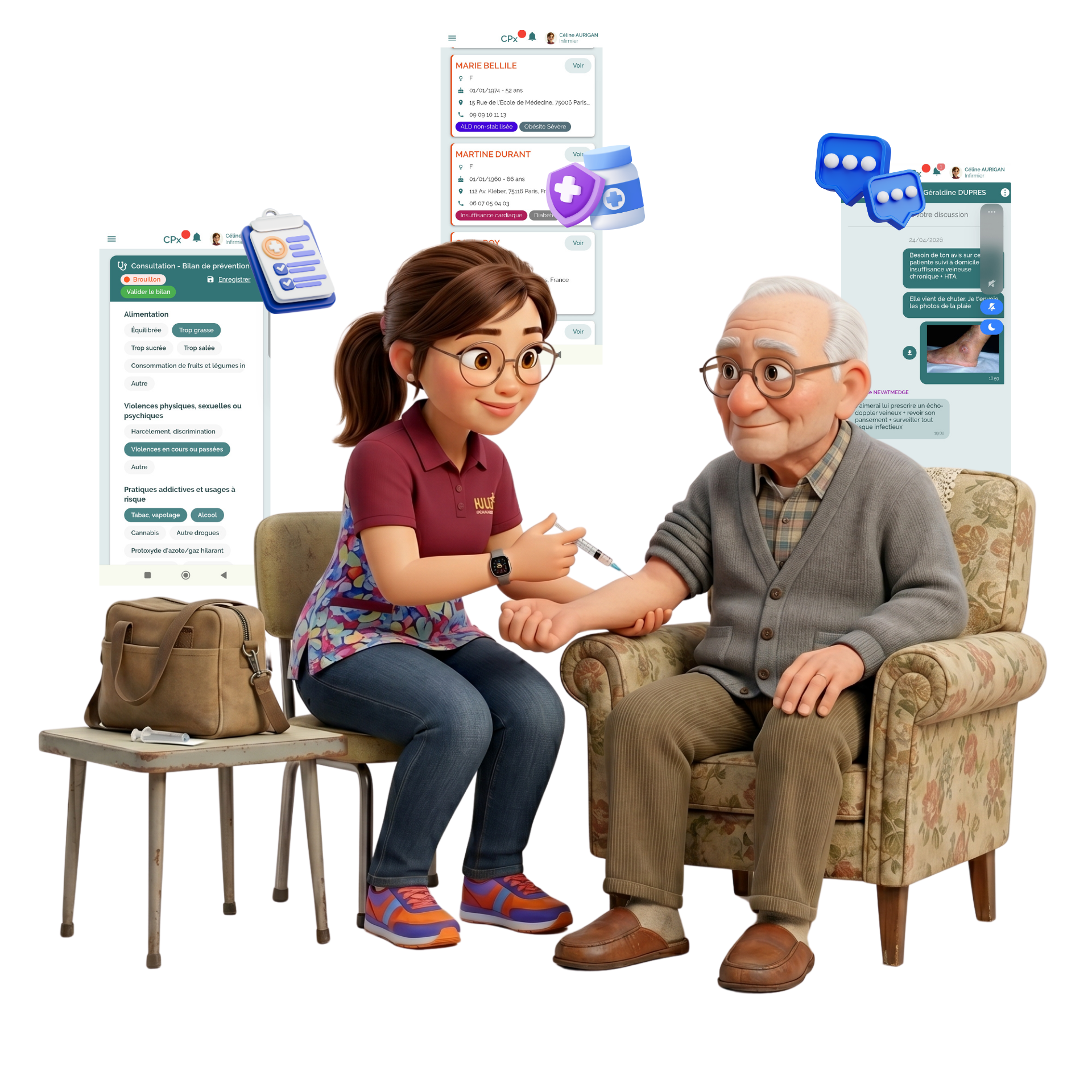 Citana Essentiel vous permet dans un seul logiciel de gérer le soin de vos patients, votre agenda, les bilans de préventions, tout en restant dans votre outil de coordination