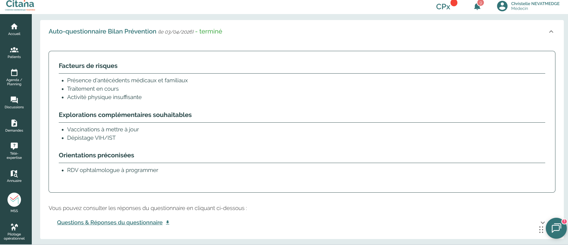 Citana-Protocole-Bilan-prevention-autoquestionnaire-patient